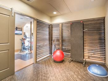 A good stretch or quiet meditation in the fitness studio